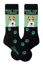 Wire Fox Terrier Socks Green