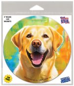 YELLOW LAB HAPPY DOG CAR MAGNET