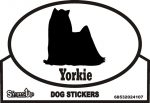 Yorkie Dog Silhouette Bumper Sticker
