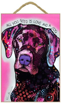 Black Lab Sign - All You Need is Love & a Dog 7 x 10.5