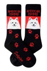 American Eskimo Socks Red & Black in Color