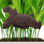 Brown American Cocker Spaniel Figure Attached to Stake to be Placed in Ground or Garden