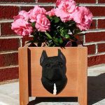 American Staffordshire Planter Flower Pot Black