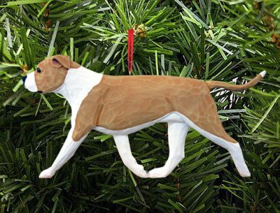 American Staffordshire Terrier Ornament Fawn/White