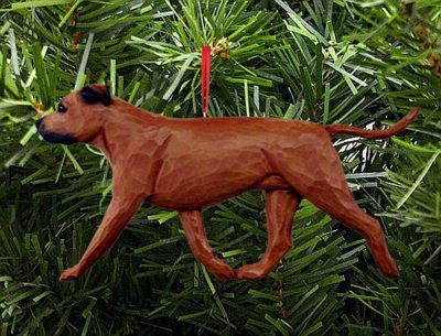 American Staffordshire Terrier Ornament Red