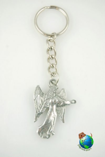 Angel Keychain Key Chain Ring Fine Pewter Silver