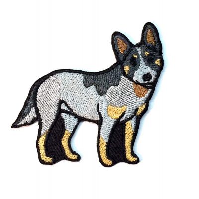 Australian Cattle Dog Iron on Embroidered Patch Blue