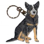 Australian Cattle Dog Wooden Dog Breed Keychain Key Ring