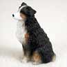 Australian Shepherd Mini Resin Hand Painted Dog Figurine Tri Color Docked Tail