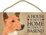 Basenji Wood Dog Sign Wall Plaque 5 x 10 + Bonus Coaster