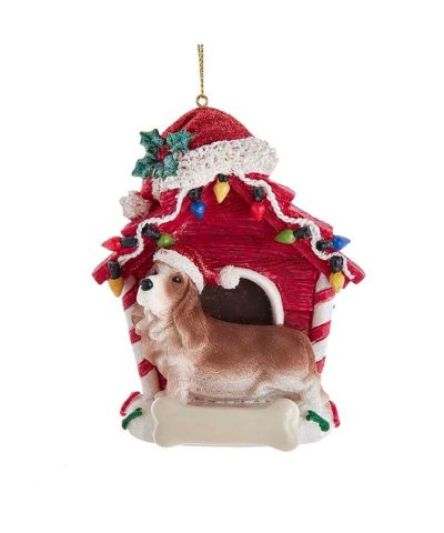 Basset Hound Dog House Ornament