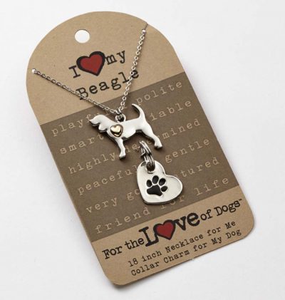 Beagle Necklace & Collar Charm Set 16 Inches