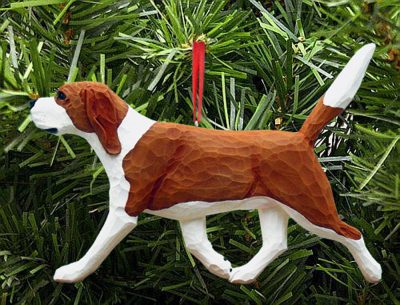Beagle Ornament Red