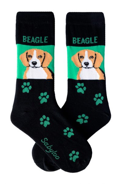 Beagle Socks Green and Black in Color