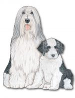 Bearded Collie Wooden Magnet