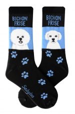 Bichon Standard and Bichon Puppy Cut Socks Blue and Black in Color