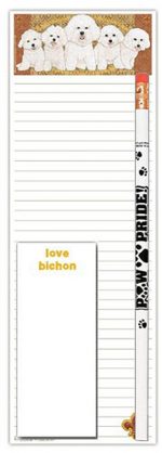 Bichon Frise Dog Notepads To Do List Pad Pencil Gift Set