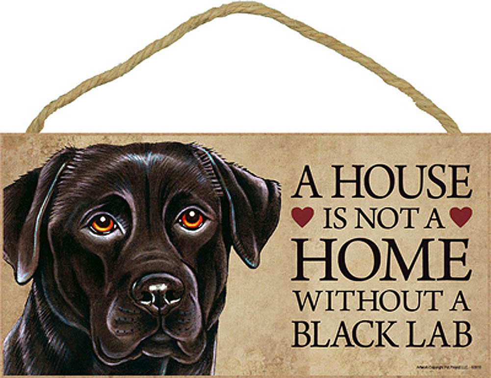 Black Lab House Is Not A Home Sign Bonus Coaster - Black Labrador Home Decor