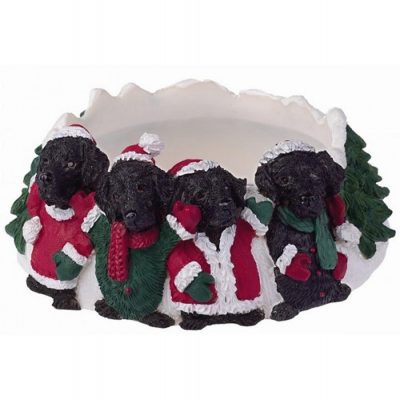 Black Labrador Holiday Candle Topper Ring