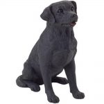 Black Labrador Figurine Hand Painted - Sandicast