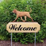 Bloodhound Outdoor Welcome Yard Sign Red/Brown in Color