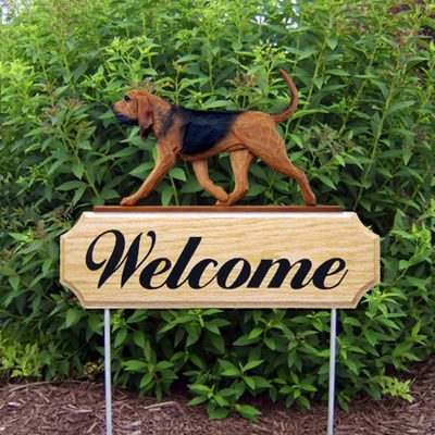 Bloodhound Outdoor Welcome Yard Sign Red Brown & Black in Color