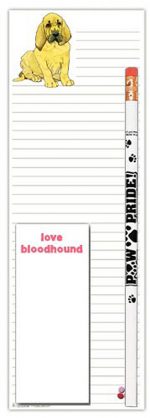 Bloodhound Dog Notepads To Do List Pad Pencil Gift Set