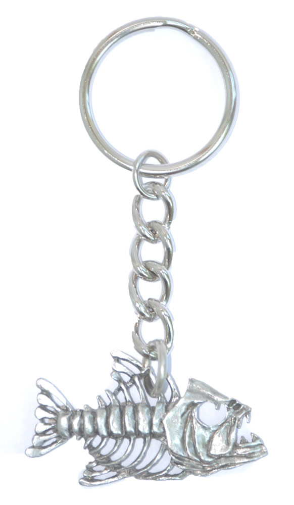 Details about   BONY FISH Bones Fine Pewter Keychain Key Chain Ring Fob USA Made