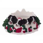 Border Collie Holiday Candle Topper Ring