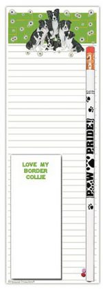 Border Collie Dog Notepads To Do List Pad Pencil Gift Set