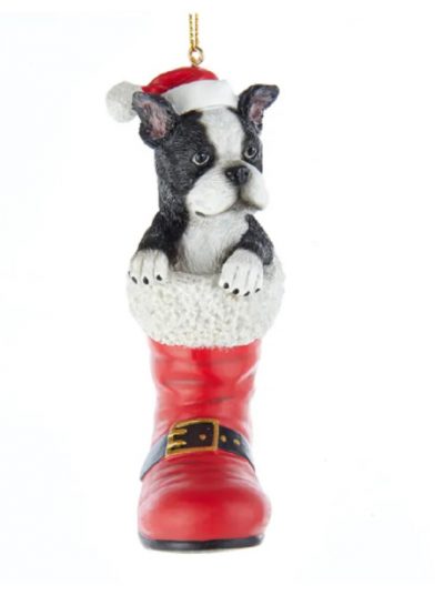 Boston Terrier Boot Ornament