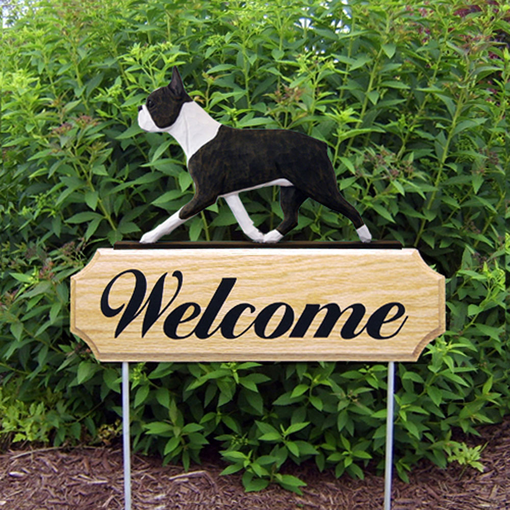 A Spoiled Rotten Boston Terrier lives here Dog Sign 5"x10" NEW Wood Plaque 192 