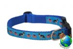 Boston Terrier Dog Breed Adjustable Nylon Collar Medium 10-16" Blue