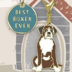 Boxer Collar Charm and Keychain Set