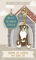 Boxer Collar Charm and Keychain Set