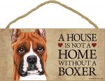 Boxer Wood Dog Sign Wall Plaque Photo Display 5 x 10 + Bonus Coaster