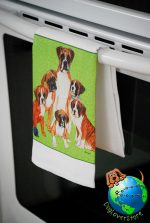 Boxer Dog Kitchen Hand Towel Uncropped