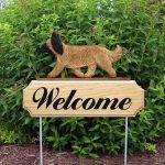 Briard Outdoor Welcome Yard Sign Brown and Tan in Color