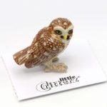 Owl Porcelain Figurine Brown