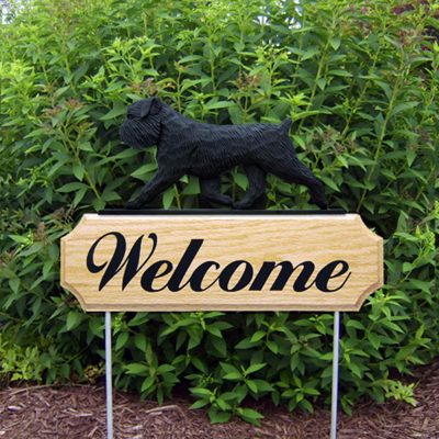 Brussels Griffon Outdoor Welcome Garden Sign Black in Color Uncropped