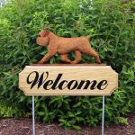 Brussels Griffon Outdoor Welcome Yard Sign Red/Brown in Color