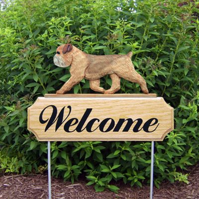 Brussels Griffon Outdoor Welcome Yard Sign Tan/Brown in Color