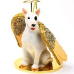 Bull Terrier White Dog Guardian Angel Figurine