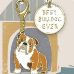Bulldog Collar Charm and Keychain Set