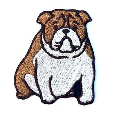 Bulldog Iron on Embroidered Patch