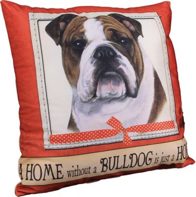 english bulldog christmas pillow