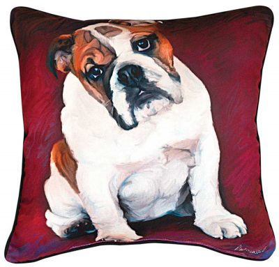 Bulldog Artistic Throw Pillow 18X18"