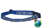 Bulldog Dog Breed Adjustable Nylon Collar Extra Large XL 13-26" Blue