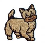 Cairn Terrier Iron on Embroidered Patch Red