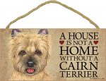 Cairn Terrier Wood Dog Sign Wall Plaque Photo Display 5 x 10 - House Is Not A Ho + Bonus Coaster